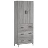 vidaXL Vysok&aacute; skrinka siv&yacute; dub sonoma 69,5x34x180 cm spracovan&eacute; drevo