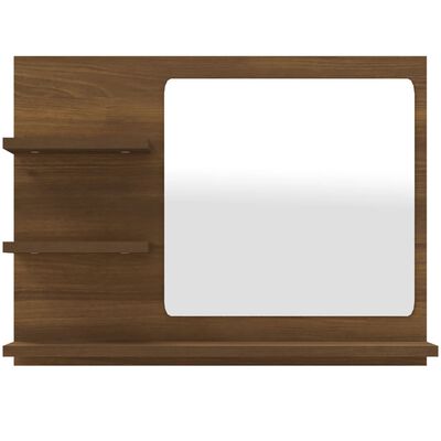 vidaXL Kúpeľňové zrkadlo hnedý dub 60x10,5x45 cm spracované drevo
