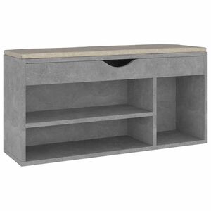 vidaXL Lavica na top&aacute;nky+podložka, bet&oacute;novo siv&aacute; 104x30x49 cm