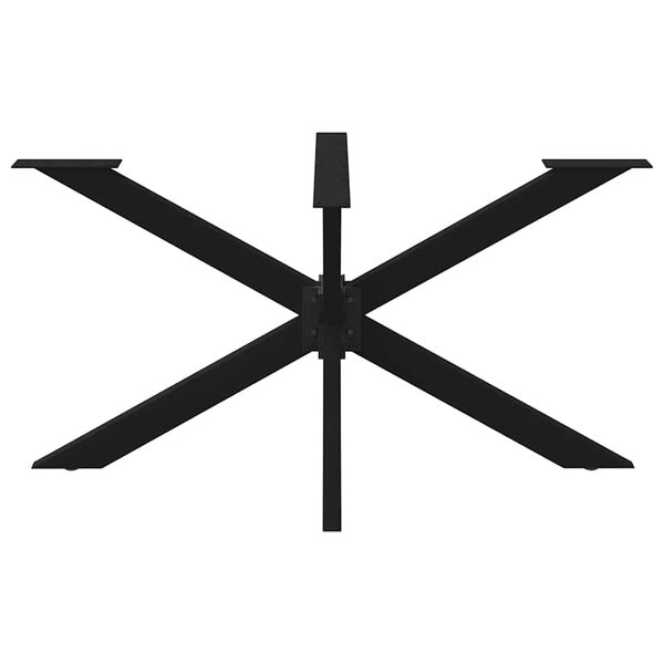 vidaXL Noha jed&aacute;lensk&eacute;ho stola v tvare pav&uacute;ka, čierna 150x78x(72-73) cm, oceľ