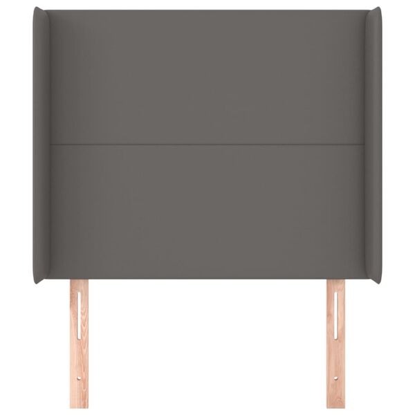 vidaXL Čelo postele so z&aacute;hybmi siv&yacute; 93x16x118/128 cm umel&aacute; koža