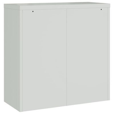 vidaXL Kancelárska skriňa s 2 dverami, sivá 90 cm, oceľ