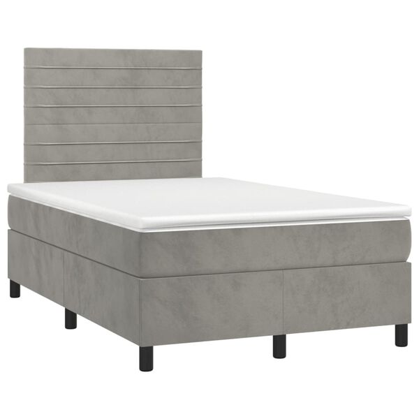 vidaXL Boxspring posteľ s matracom bledosiv&aacute; 120x190 cm zamat