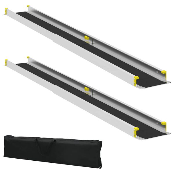 vidaXL Rampa pre vozíky 2 pcs Čierna 184,5 x 18,5 x 5 cm Hliník