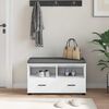 vidaXL Predsieňov&aacute; lavica s vank&uacute;&scaron;om so z&aacute;suvkou Biela 80 x 38 x 46 cm