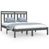 vidaXL Posteľn&yacute; r&aacute;m siv&yacute; mas&iacute;vne borovicov&yacute; mas&iacute;v 140x190 cm