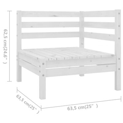 vidaXL 9-dielna záhradná sedacia súprava biela masívne borovicové drevo