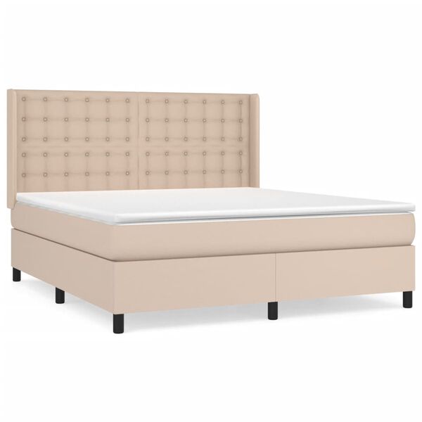 vidaXL Boxspring posteľ s matracom kapuč&iacute;nov&aacute; 160x200 cm umel&aacute; koža