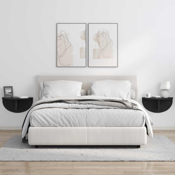 vidaXL Stenn&aacute; polica N&aacute;stenn&yacute; Čierna 48 x 24 x 24 cm Kompozitn&eacute; drevo