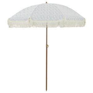 vidaXL Pl&aacute;žov&yacute; slnečn&iacute;k 160 x 160 x 196 cm Polyester a oceľ Okr&uacute;hly