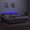 vidaXL Posteľ boxsping s matracom a LED sivohned&aacute; 200x200 cm l&aacute;tka