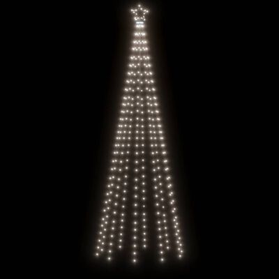 vidaXL Vianočný stromček s hrotom 310 studených a bielych LED 300 cm