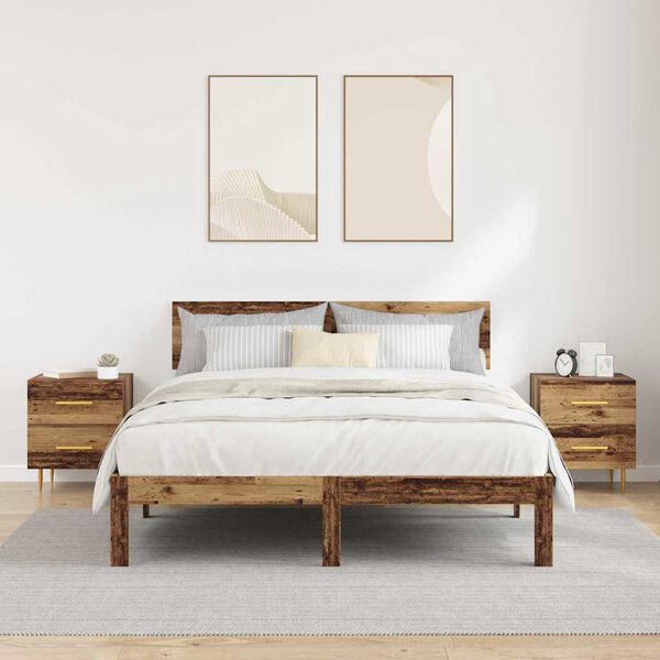 vidaXL Nočn&yacute; stol&iacute;k so z&aacute;suvkou 2 pcs Star&eacute; drevo 40 x 35 x 47,5 cm