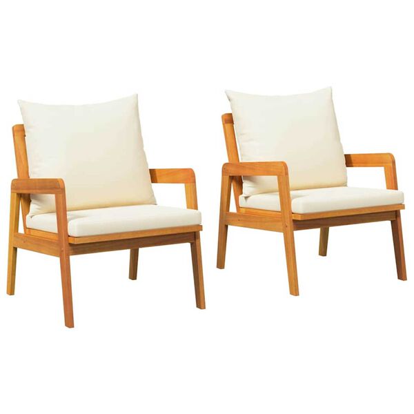 vidaXL Z&aacute;hradn&aacute; stolička 2 pcs Pr&iacute;rodn&yacute; olej Pevn&eacute; ak&aacute;ciov&eacute; drevo