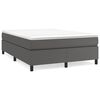 vidaXL Posteľn&yacute; r&aacute;m s boxspringom siv&yacute; 140x200 cm umel&aacute; koža