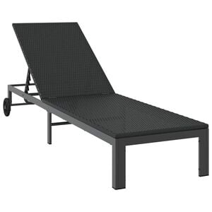 vidaXL Leh&aacute;tko na slnenie Čierna 206 x 62.5 x 74 cm polyratan