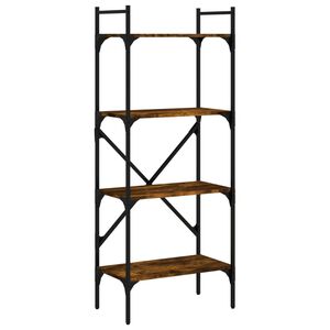 vidaXL Knižnica 4 poschodov&aacute; dymov&yacute; dub 56x31,5x138,5 cm kompoz. drevo