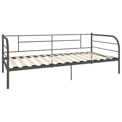 vidaXL Rám dennej postele, sivý, kov 90x200 cm