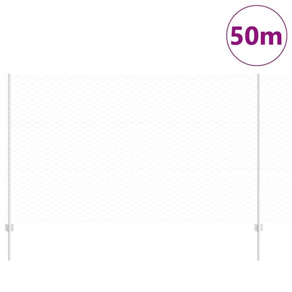 vidaXL Plot s podperou Strieborn&aacute; 1,4 x 50 m Oceľ