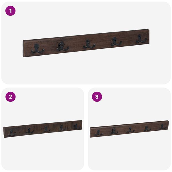 vidaXL Ve&scaron;iak Hned&aacute; 60 x 7 x 8 cm Mas&iacute;vne obnoven&eacute; drevo