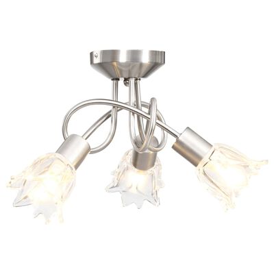 vidaXL Stropná lampa+sklenené tienidlá na 3 žiarovky E14, tulipán