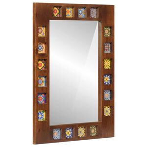 vidaXL K&uacute;peľňov&eacute; zrkadlo Orech 50 x 70 x 2,5 cm Mas&iacute;vne mango drevo
