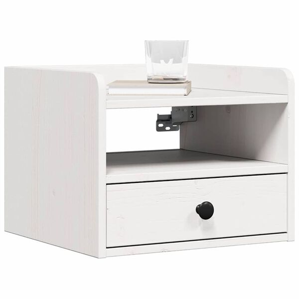 vidaXL Nočný stolík Biela 38 x 36 x 29,5 cm Borovicový masív