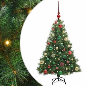 vidaXL Umel&yacute; vianočn&yacute; stromček s 150 LED-i Zelen&aacute; 120 cm PE a PVC