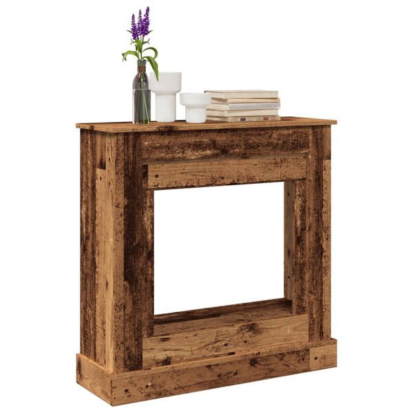 vidaXL Obloženie krbu star&eacute; drevo 90x30x90 cm kompozitn&eacute; drevo