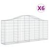 vidaXL Obl&uacute;kov&eacute; gabionov&eacute; ko&scaron;e 6 ks 200x30x80/100cm pozinkovan&eacute; železo