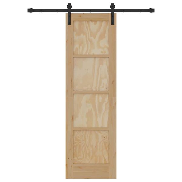 vidaXL Posuvn&eacute; dvere Hned&aacute; 61 x 198,5 cm Mas&iacute;vne borovicov&eacute; drevo