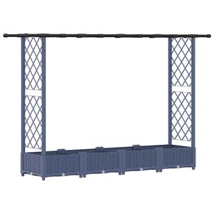 vidaXL Vyv&yacute;&scaron;en&yacute; z&aacute;hon s mriežkou a strechou Siv&aacute; 203 x 40 x 121 cm PP