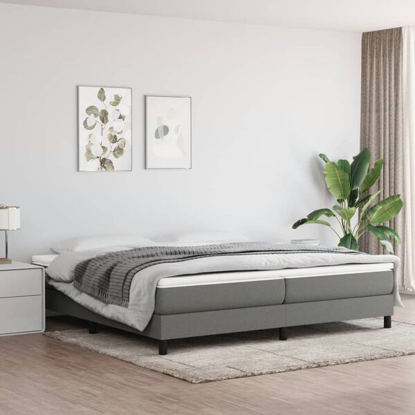 vidaXL Boxspring posteľ s matracom tmavosivá 200x200 cm látka