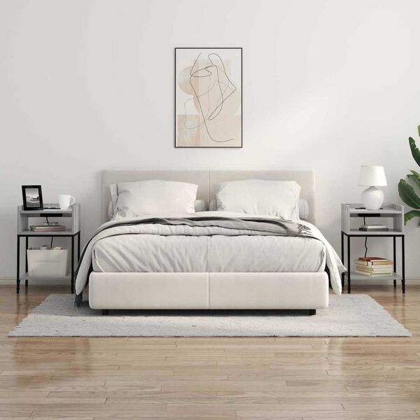 vidaXL Nočný stolík 2 pcs Sivý Sonoma 40 x 40 x 61 cm Kompozitné drevo