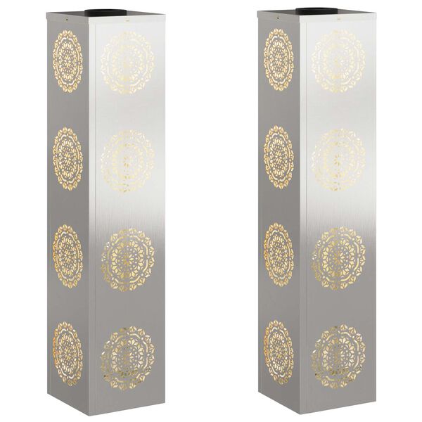 vidaXL Sol&aacute;rne LED svetlo na chodn&iacute;k 2 pcs Strieborn&aacute; Nerezov&aacute; oceľ