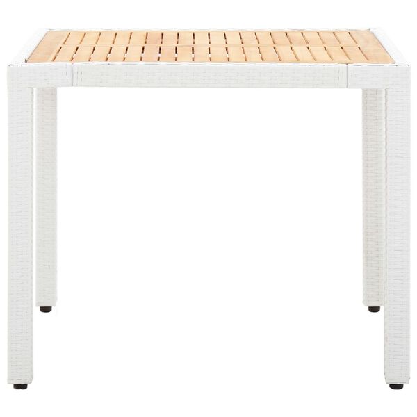 vidaXL 5-dielna vonkajšia jedálenská súprava biela polyratanová