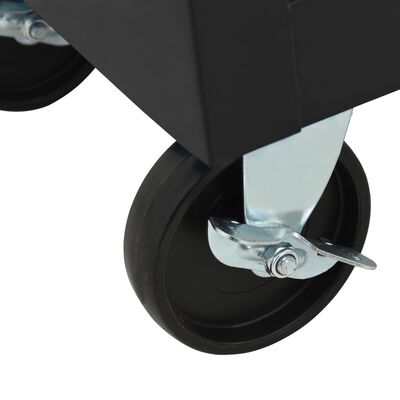 vidaXL Dielenský vozík so 14 zásuvkami čierny oceľový
