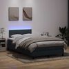 vidaXL Posteľn&yacute; r&aacute;m boxspring s matracom a LED tmavosiv&yacute; 120x220 cm zamat
