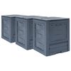vidaXL Z&aacute;hradn&eacute; kompost&eacute;ry 3 ks siv&eacute; 60x60x73 cm 780 l