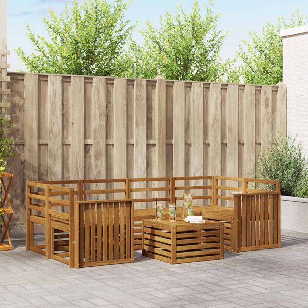 vidaXL S&uacute;pravy pohoviek 7 pcs Pr&iacute;rodn&aacute; Pevn&eacute; ak&aacute;ciov&eacute; drevo