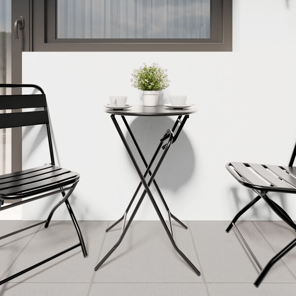 vidaXL Záhradný stôl Antracit 50 x 50 x 72 cm Oceľ