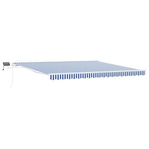 vidaXL Sklopn&aacute; mark&iacute;za Modr&aacute; a biela 450 &times; 300 cm Polyester a hlin&iacute;k