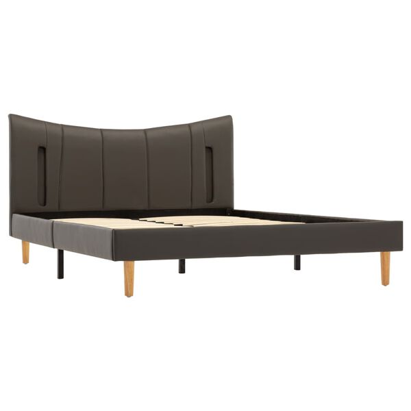 vidaXL Posteľn&yacute; r&aacute;m s LED antracitov&yacute; 120x200 cm umel&aacute; koža