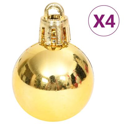 vidaXL 70-dielna sada vianočných ozdôb zlatá/červená