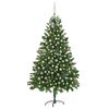 vidaXL Osvetlen&yacute; umel&yacute; vianočn&yacute; stromček s guľami 210 cm, zelen&yacute;
