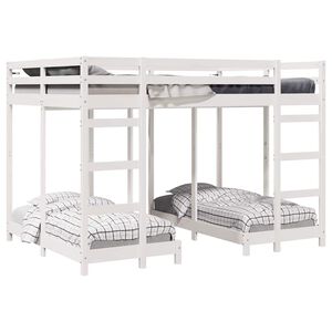 vidaXL Trojposchodov&yacute; r&aacute;m postele Biela 140 x 200 cm