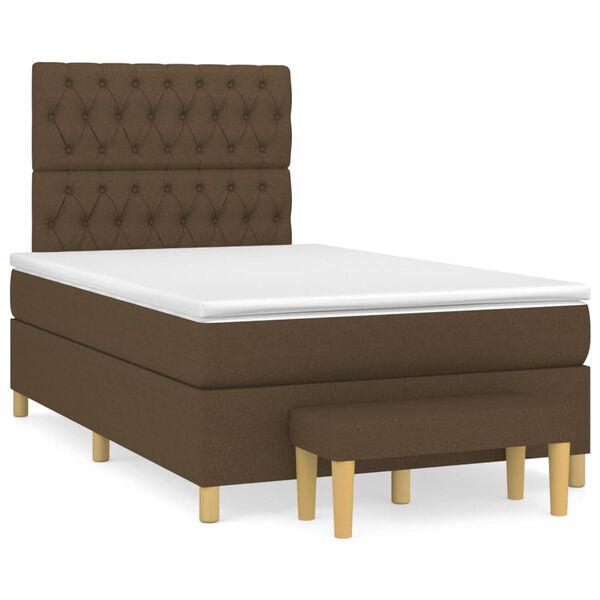 vidaXL Boxspring posteľ s matracom tmavohned&aacute; 120x200 cm l&aacute;tka