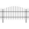 vidaXL Z&aacute;hradn&yacute; plot s vrchnou časťou z ocele 1426x100 cm čierny