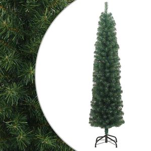 vidaXL &Uacute;zky umel&yacute; vianočn&yacute; stromček so stojanom, zelen&yacute; 180 cm, PVC