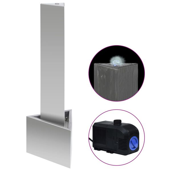 vidaXL Z&aacute;hradn&aacute; font&aacute;na, strieborn&aacute; 37,7x32,6x110 cm, oceľ